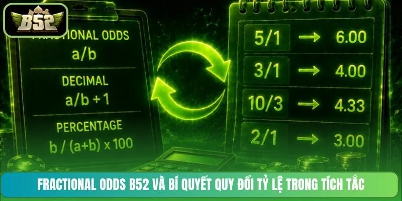 Fractional Odds B52 và bí quyết quy đổi tỷ lệ trong tích tắc
